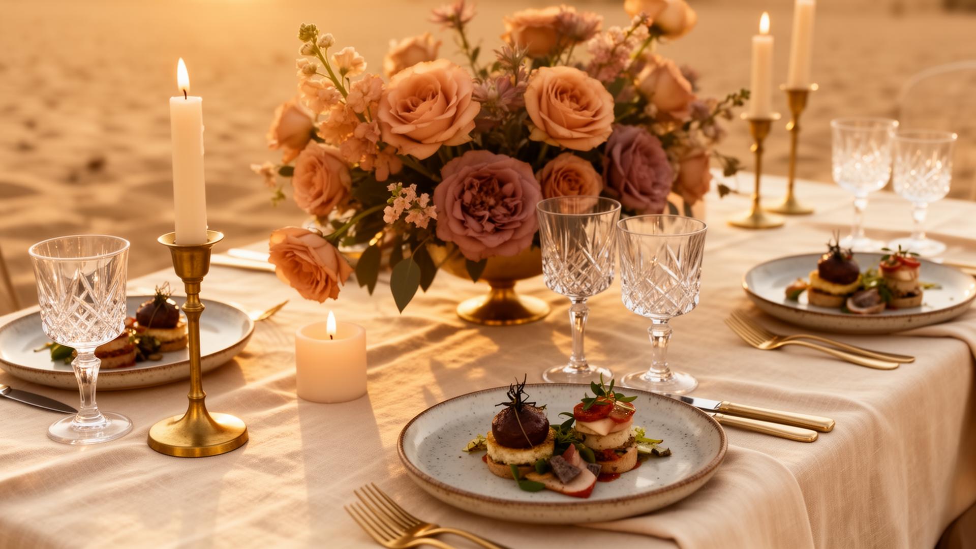 Elegant catered tablescape